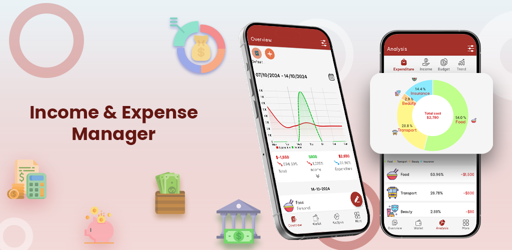 Happy Money income and expense manager screens